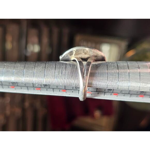 Vintage Sterling Silver Ring With Turquoise Stone Size 6.5 Intricate Rope Detail - Picture 9 of 9